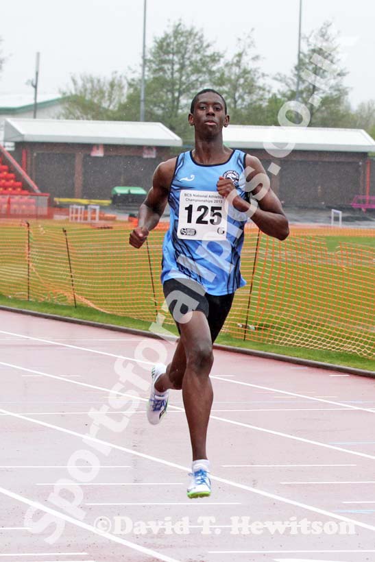 Reece Prescod (Oaklands College) in the 200 metres heats, British College Championships, Gateshead International Stadium.